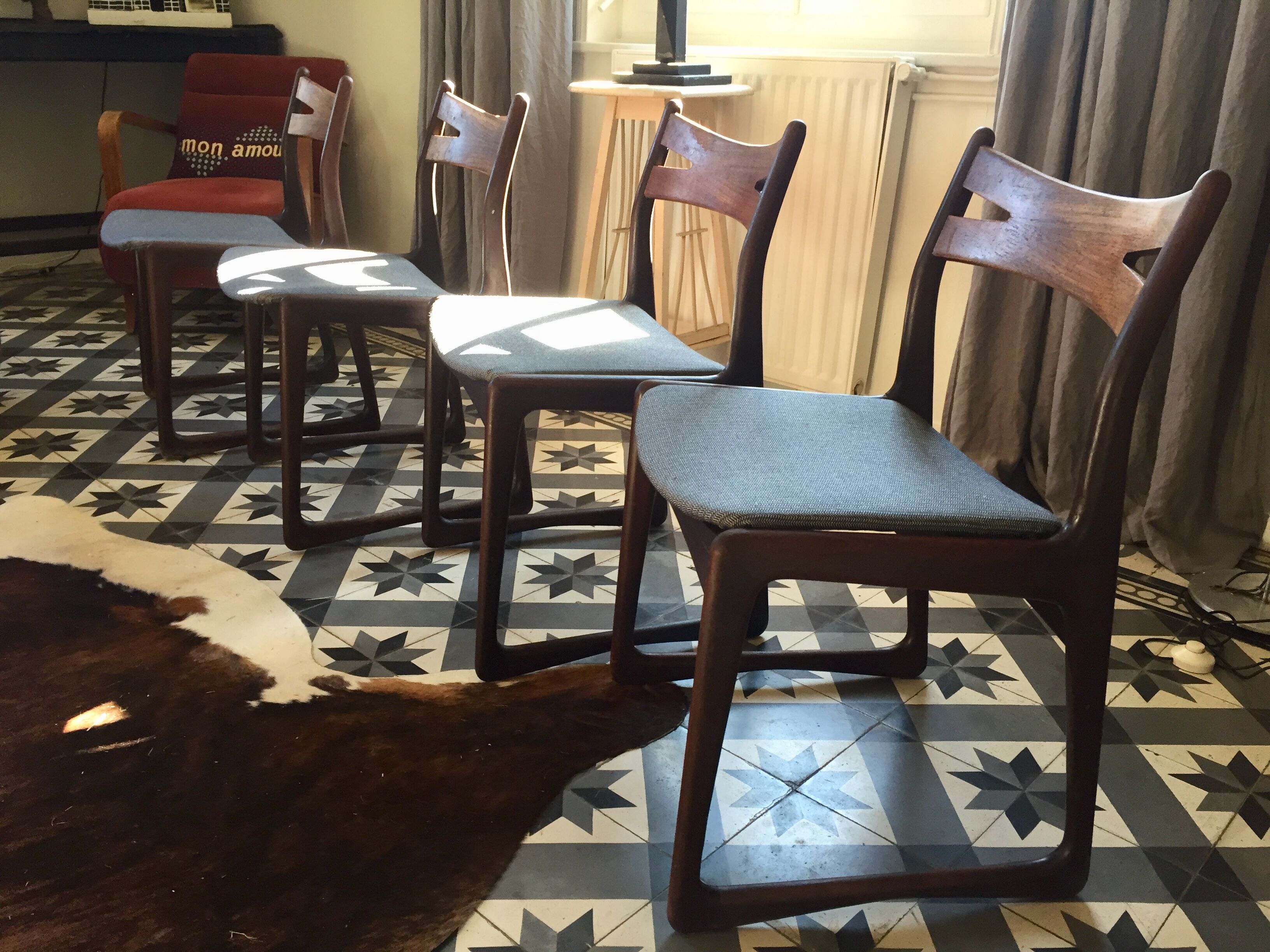 Lot of scandinavian chairs 1970