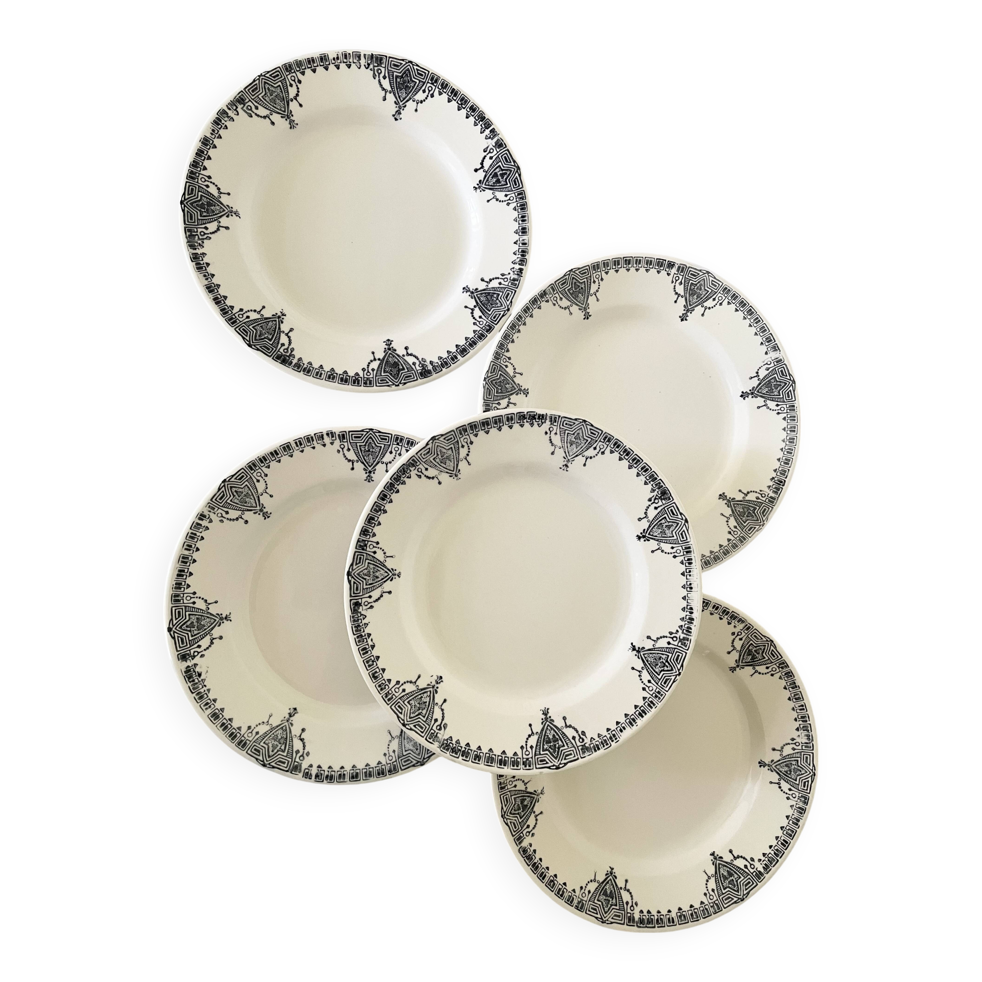 Flat ironstone plates bft 19th century