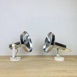 Pair of Concord chrome metal adjustable spotlights from the 70s