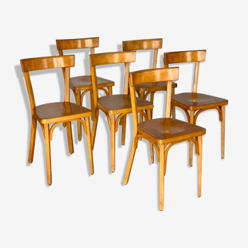 Set de 6 chaises bistrot Baumann n° 55