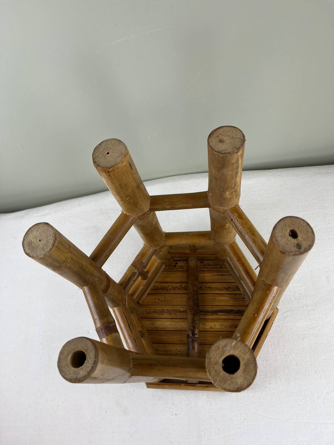 Vintage bamboo side table