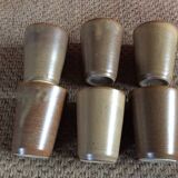 Series of 6 sandstone cups