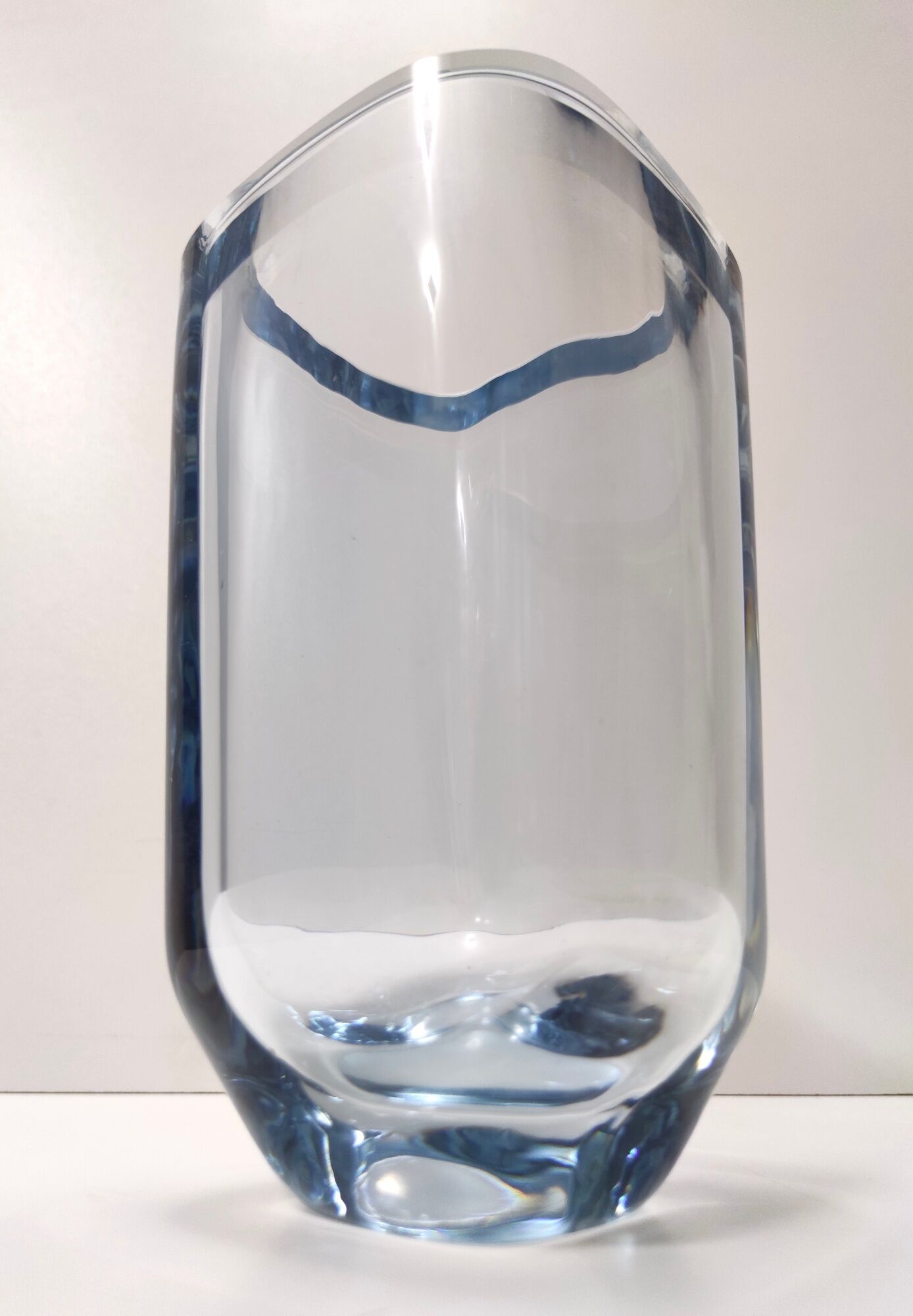 Thick transparent glass vase by strombergshyttan, sweden 1960s