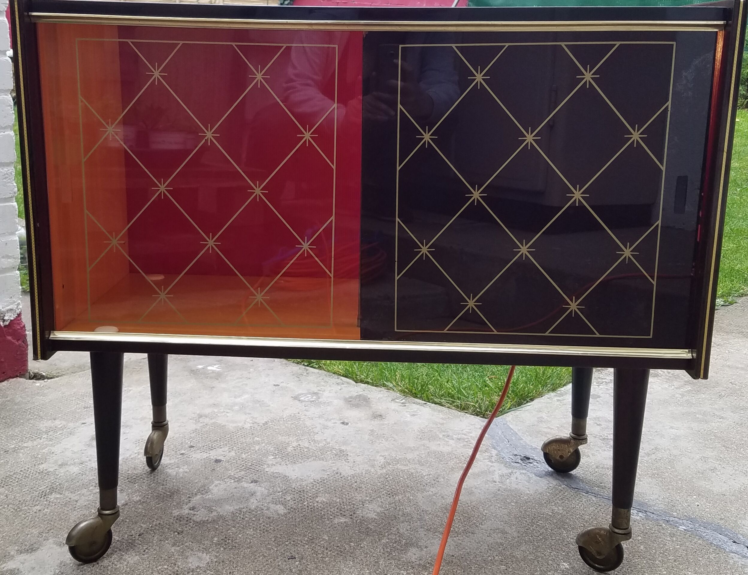 Furniture bar with wheels 70s