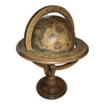 19th-century desk world map