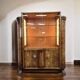 Armoire / vitrine art déco vintage avec lampes intégrées