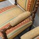 Pair of antique armchairs in wood and fabric with armrests – Classic style