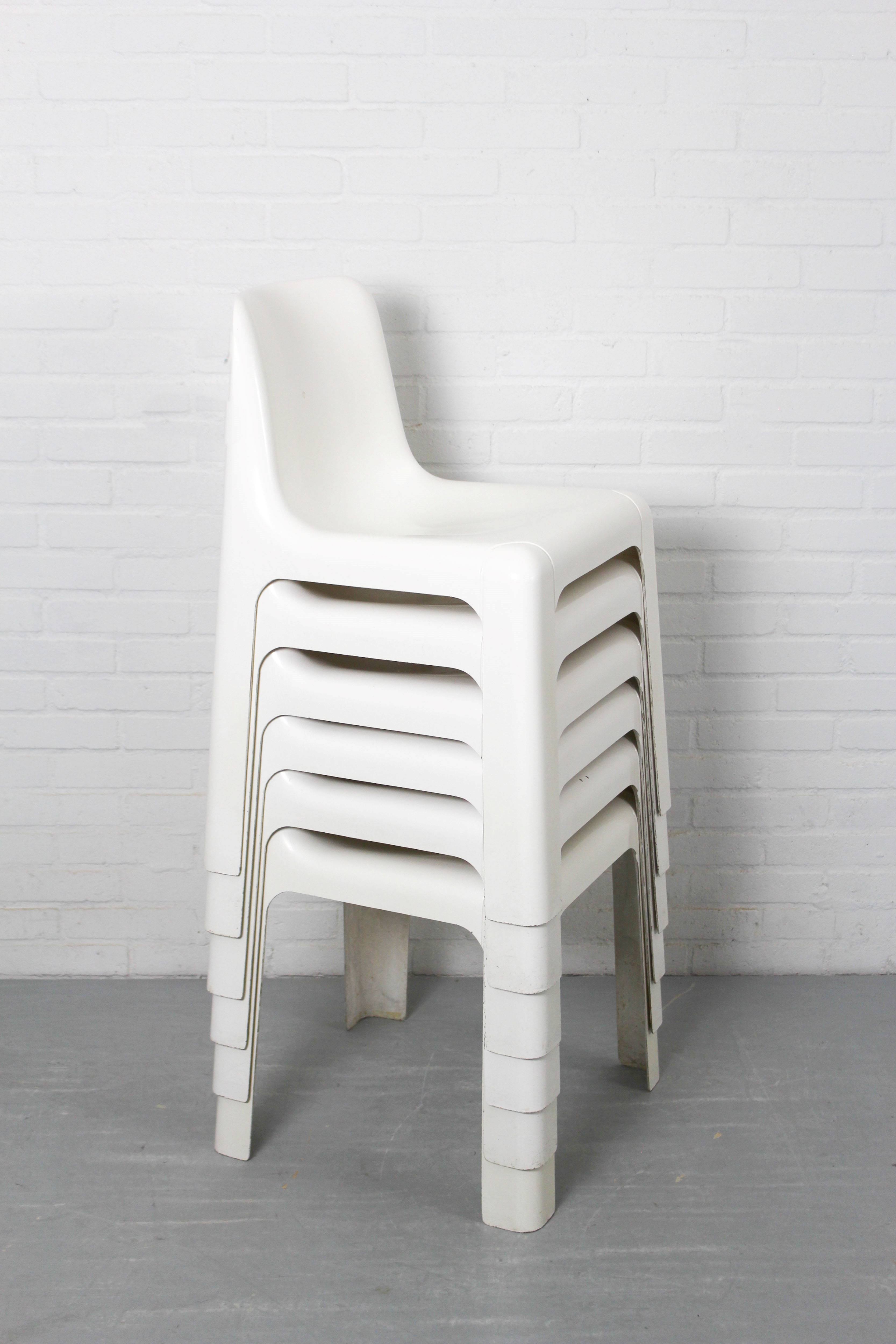 Set of 6 OZOO 700 Fiberglass Dining Chairs by Marc Berthier for Roche Bobois, 1970s