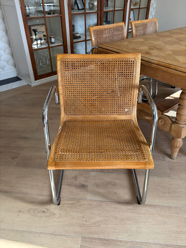 5 chaises style Cesca par Marcel Breuer