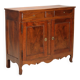 Ancient baroque walnut buffet with 3 drawers, France, 19th century