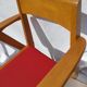 Pair of wooden armchairs and skaï foot compass of the 50s