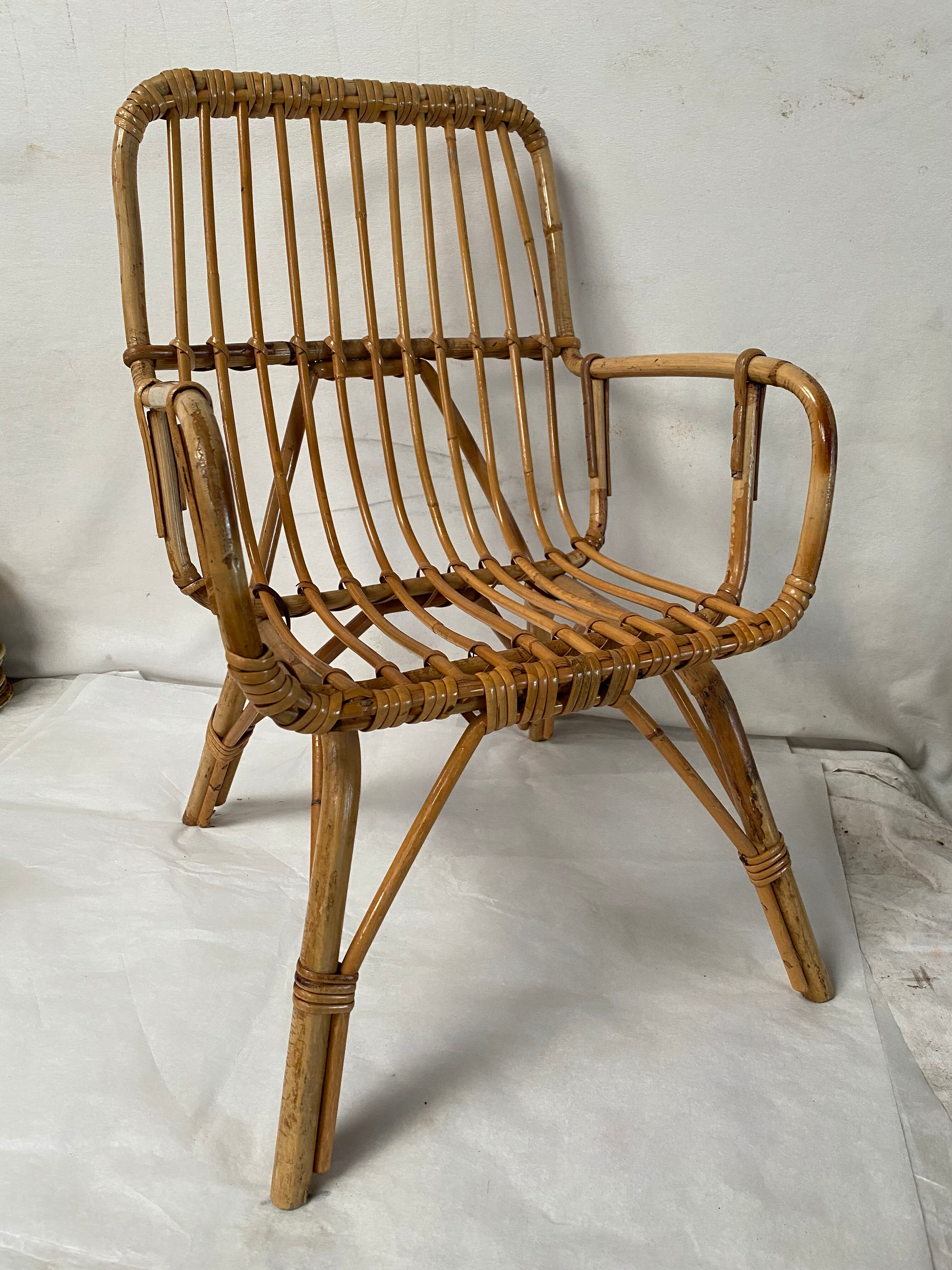 Vintage rattan children's chair