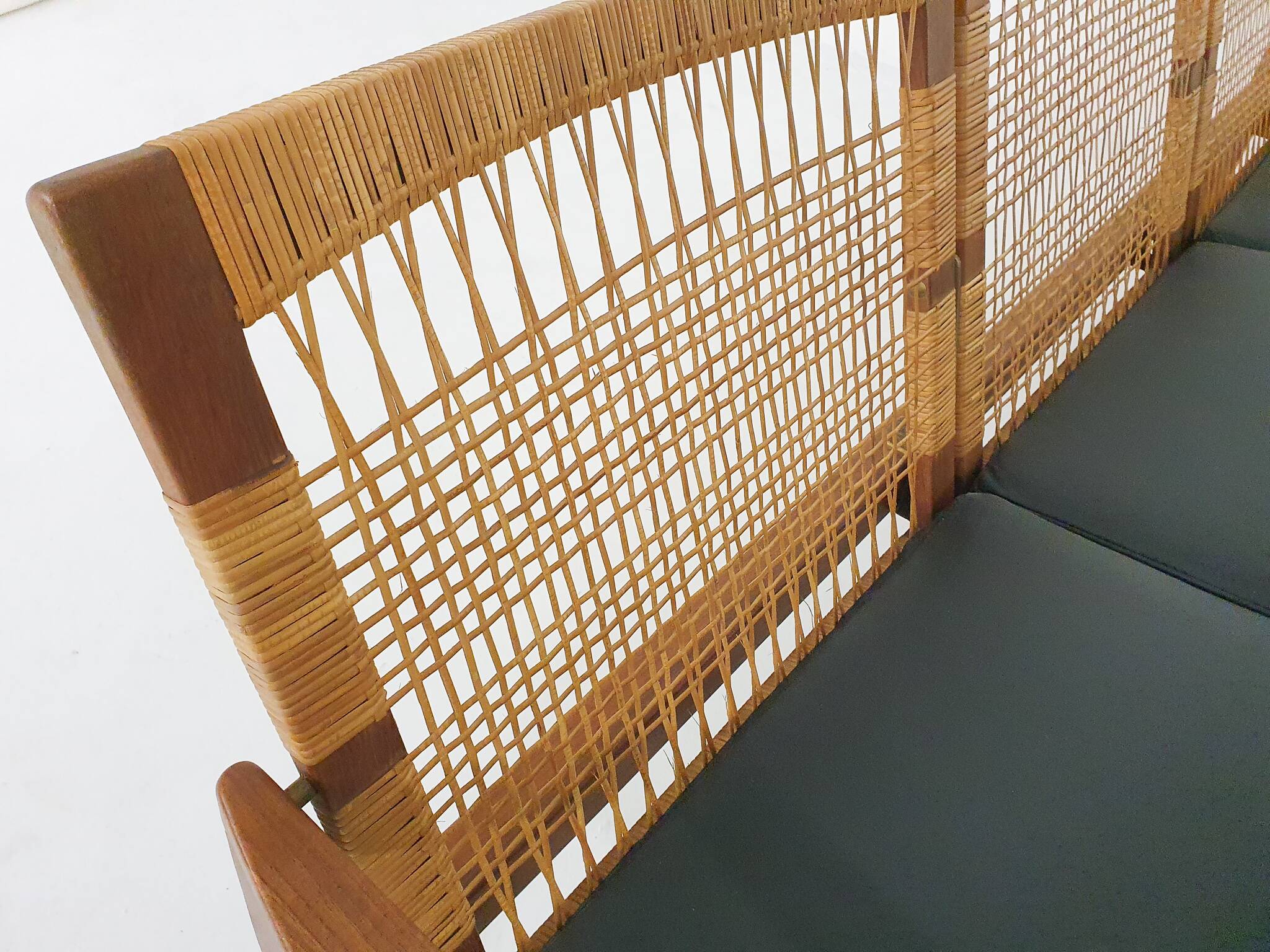 Hans Olsen for Brdr Juul Kristensen, rattan backed sofa, Denmark 1950s