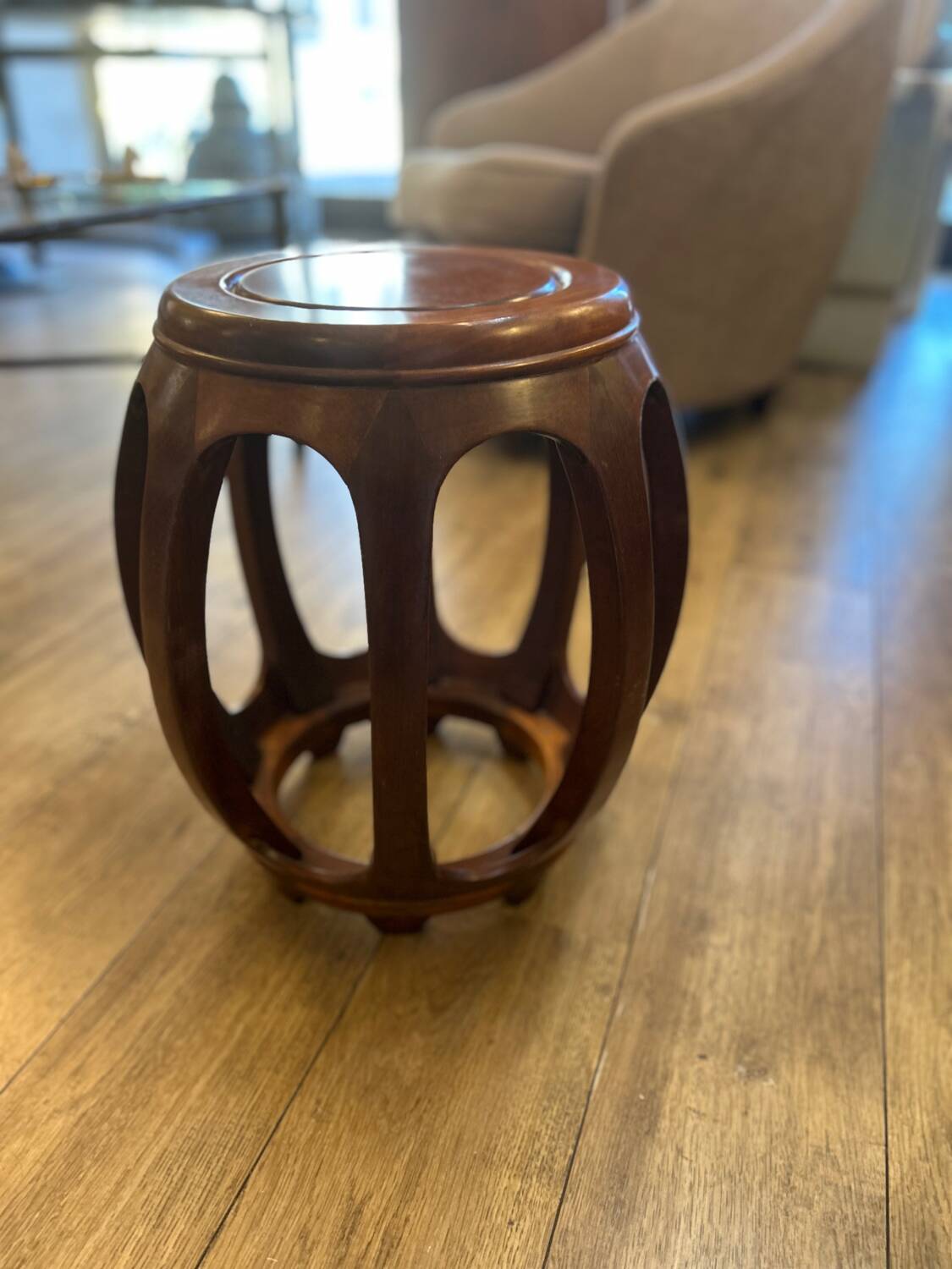 Tabouret acajou, Asie XX ème