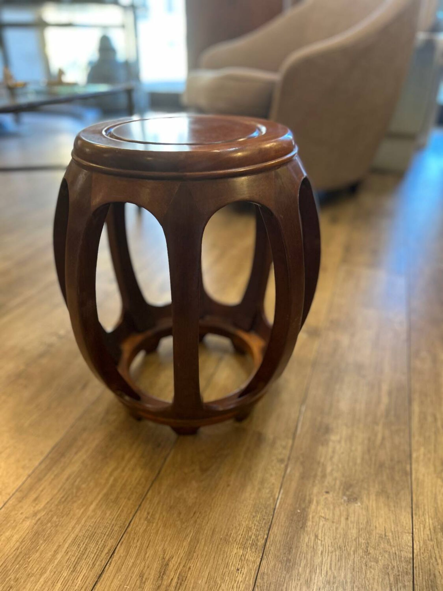 Mahogany stool, Asia, 20th century