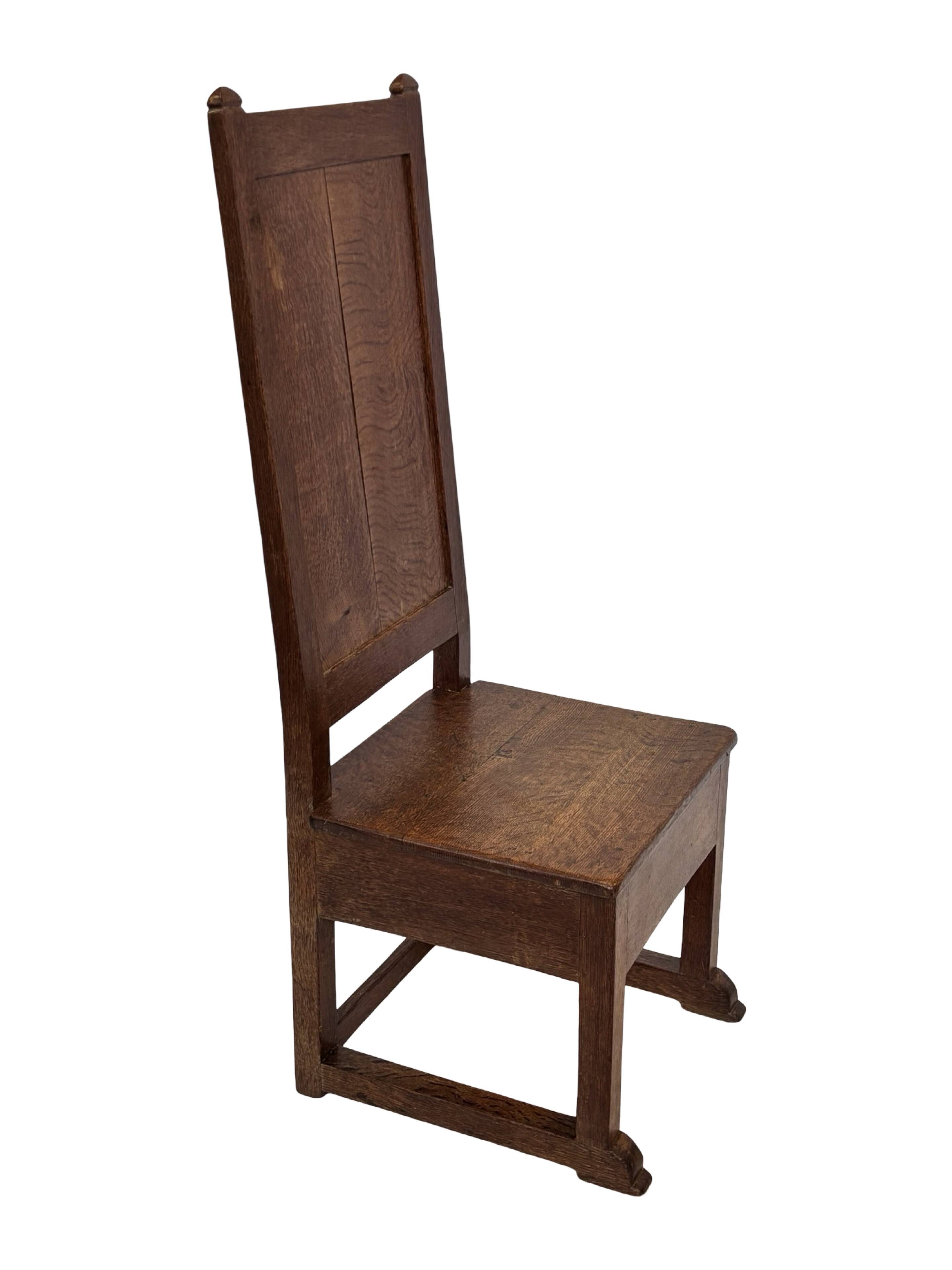 Art Deco High Back chair in oak minimalist design