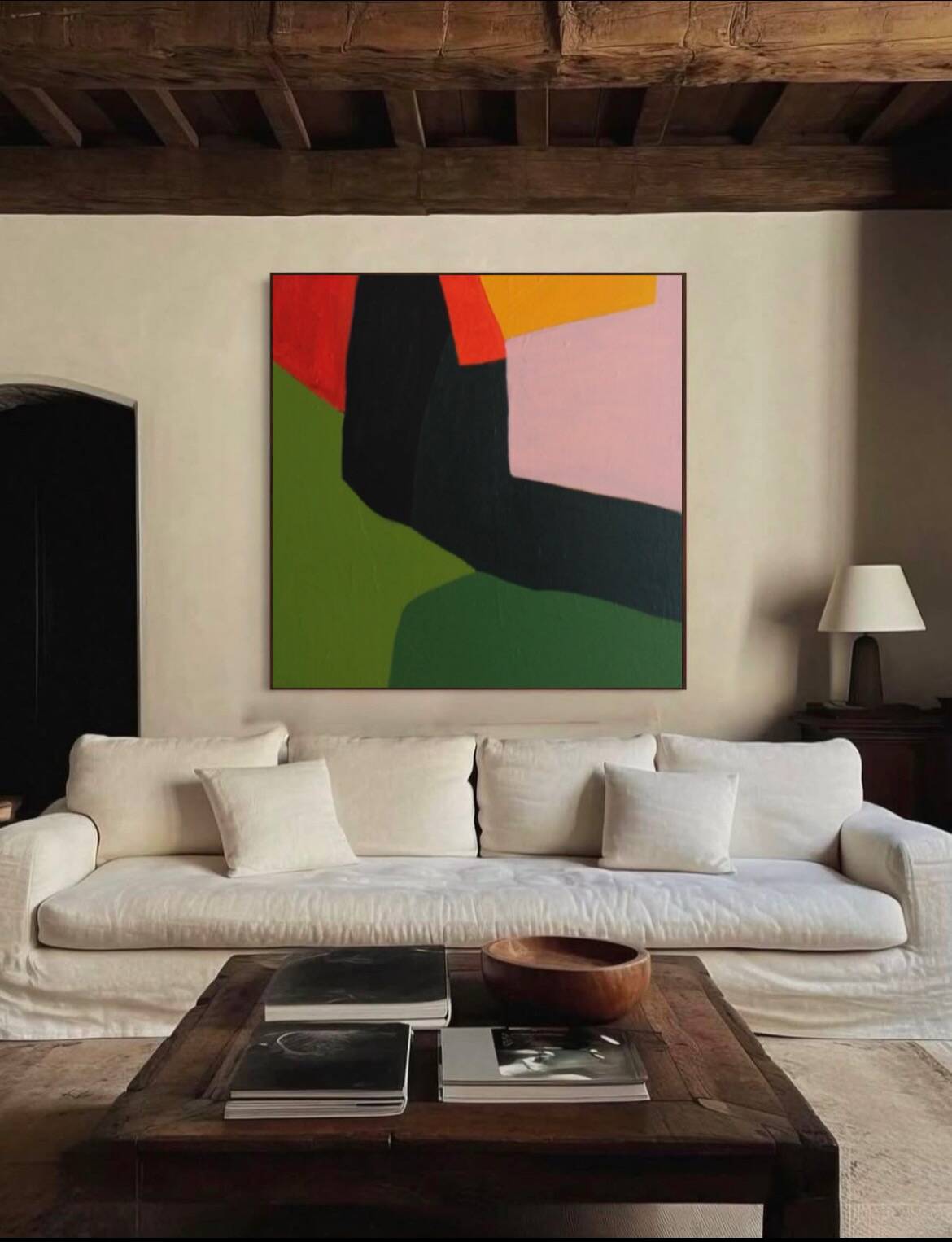 Grande toile " the light between the hills"