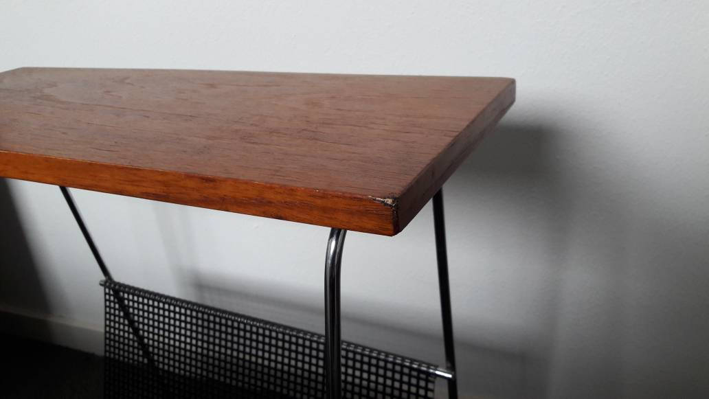 Porte-revue avec tablette d'appoint en teck par Cees Braakman