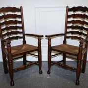 Antique Rush Seat Dining Chairs, England, 1910s, Set of 6