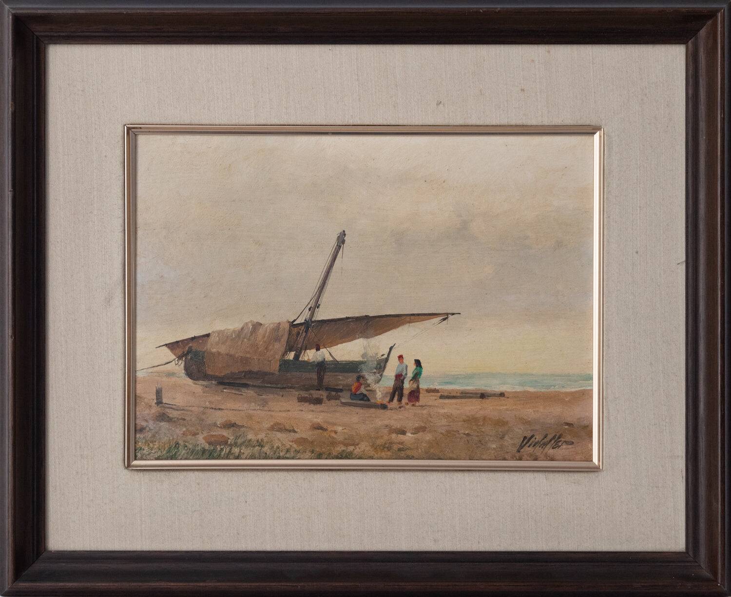 Bateau de pêche méditerranéen - Scène de plage