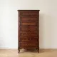 Louis XV style chest of drawers in dark wood with 7 drawers