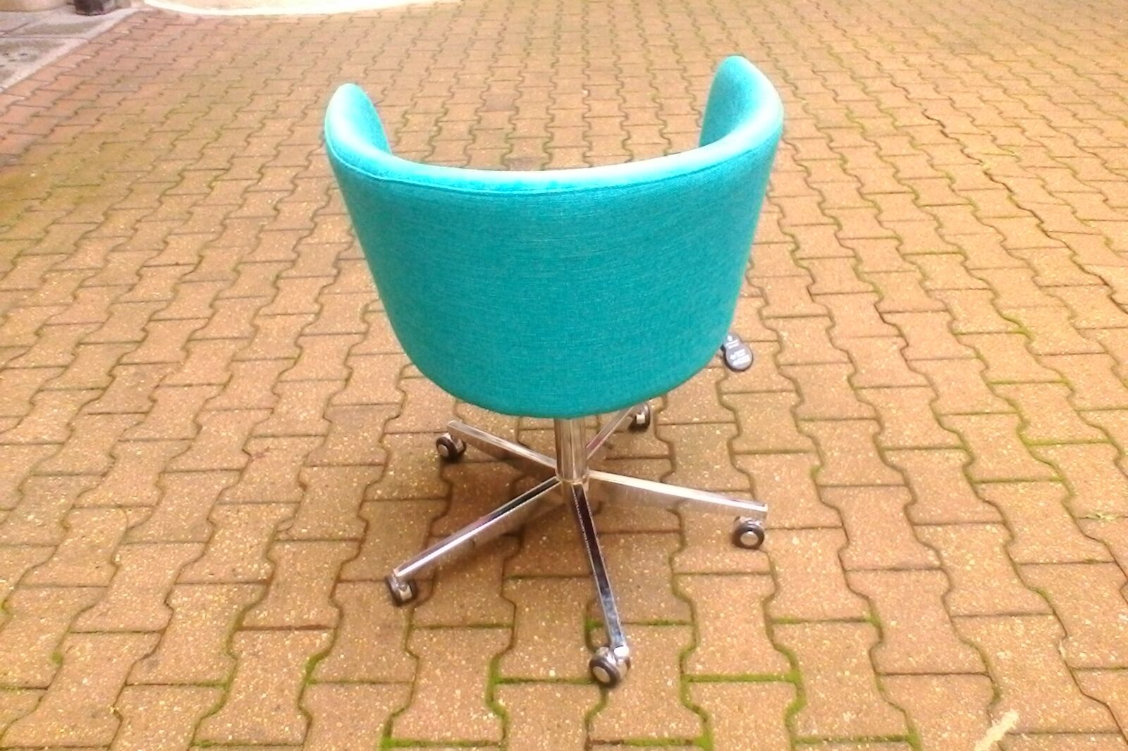 Turquoise mottled fabric armchair edited by CB2