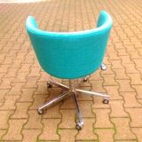 Turquoise mottled fabric armchair edited by CB2