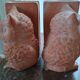 Pair of bookends - Owl and book - raw terracotta - modern