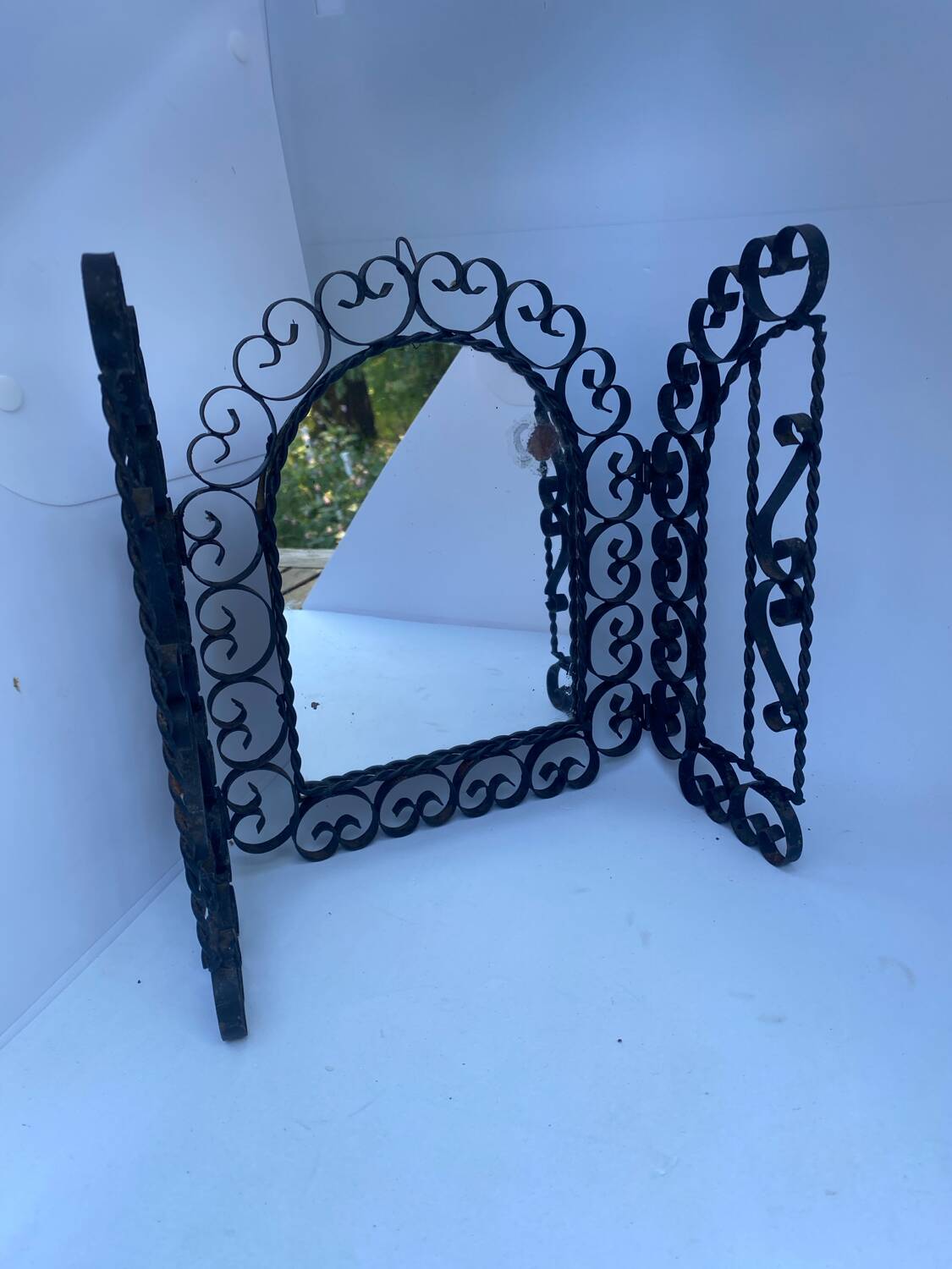 Wrought iron mirror