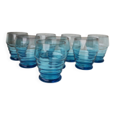 8 verres bleus