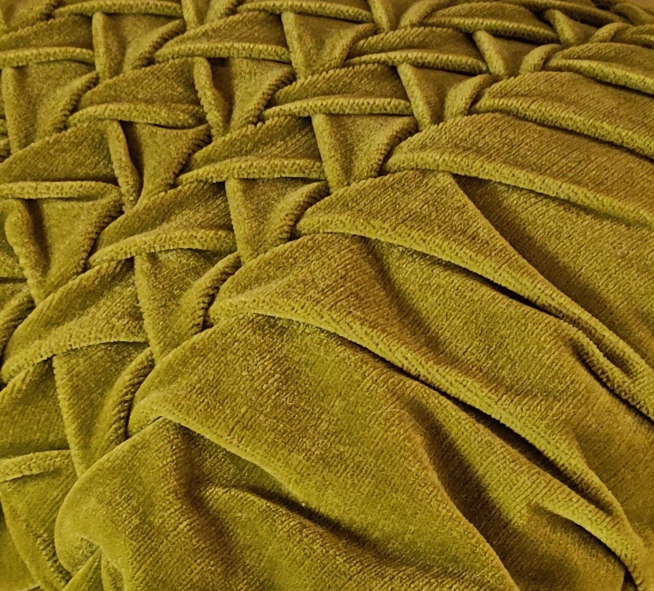 Moss green velvet cushion