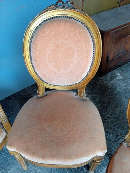2 fauteuils 4 chaises salon Louis XVI époque XIXeme