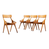 Arne Hovmand Olsen set of four dining chairs in teak Mogens Kold Denmark 1959