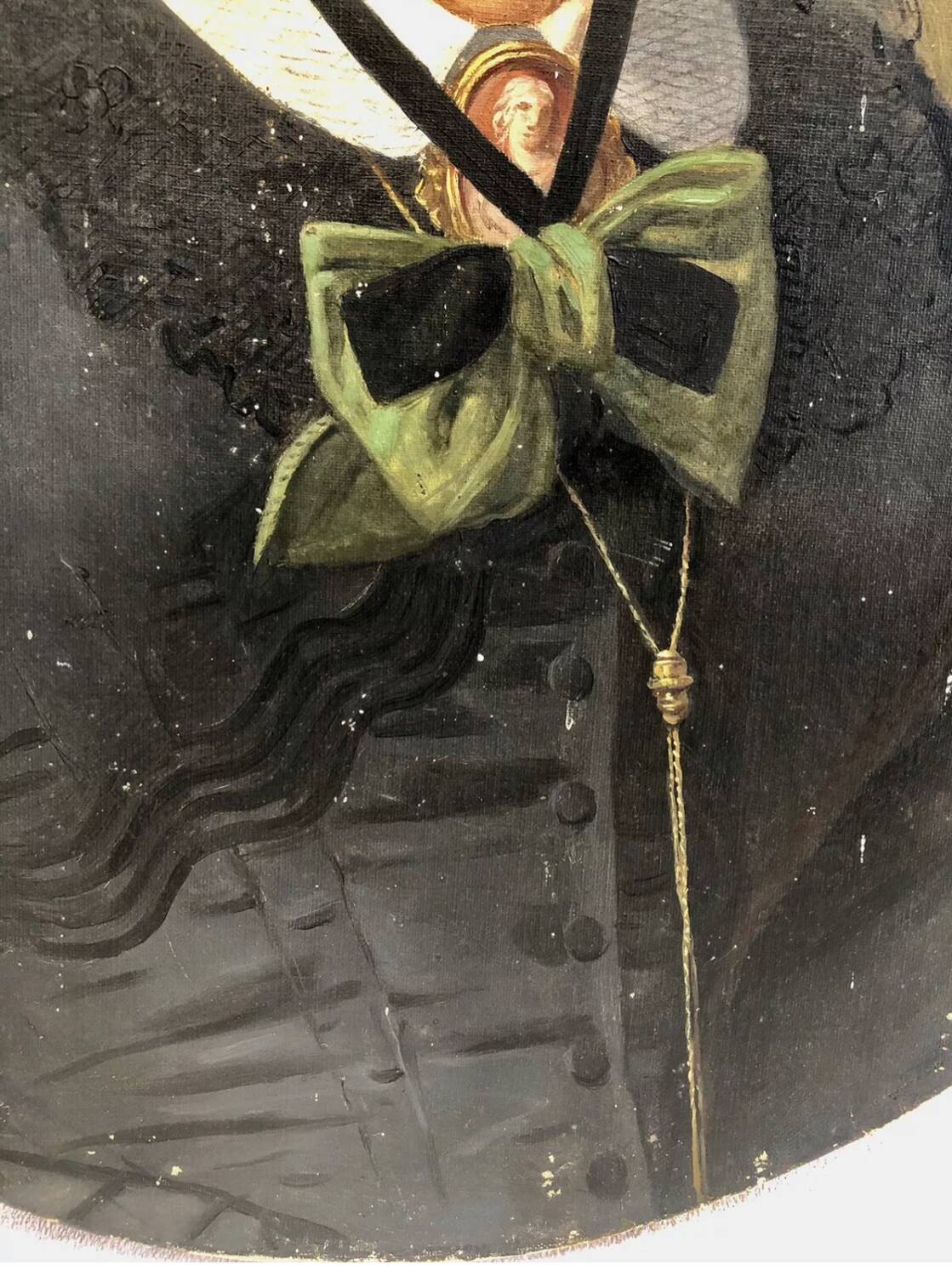 Oil painting on canvas XIX portrait Chevalier d'Eon