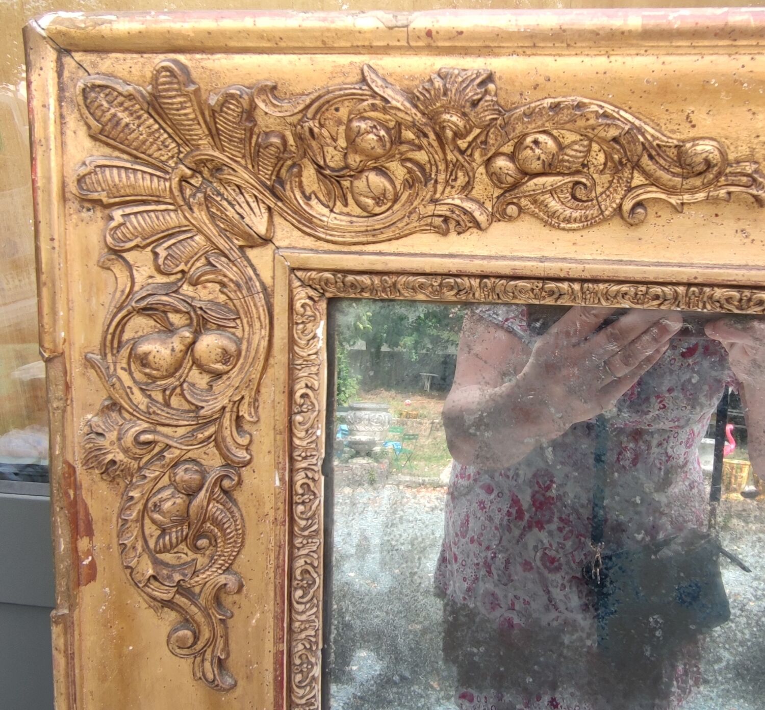 Old large gilded mirror