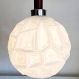 Lampe à suspension vintage, vermoedelijk Peill & Putzler, verre opalin avec relief