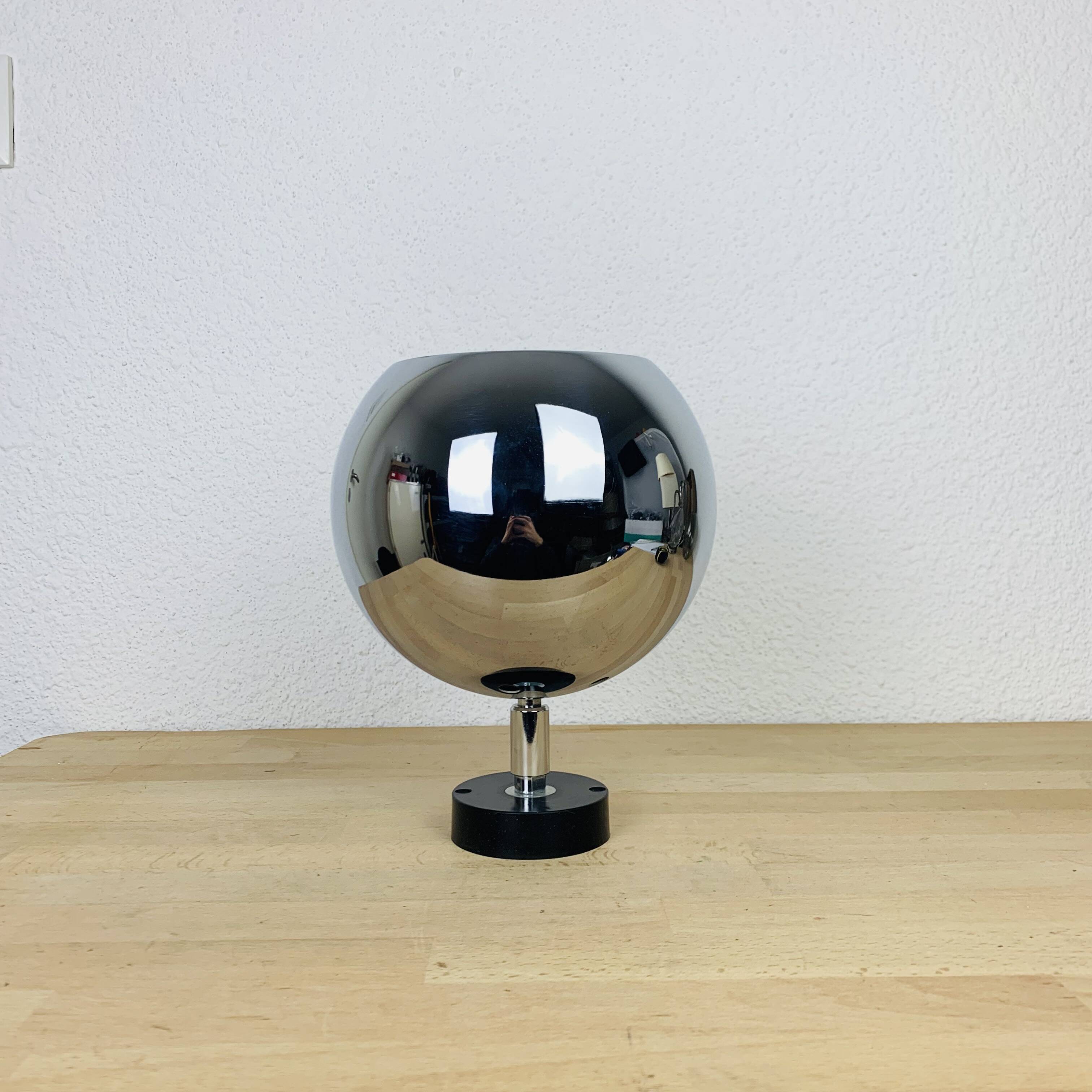 Chrome eyeball spot ceiling light Erco, 1970s