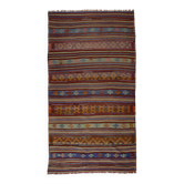 Grand kilim turc vintage en laine, Oushak, 345 x 181 cm