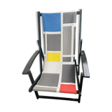 Multicolored trendy mid-lounge chair