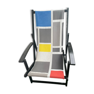 Multicolored trendy mid-lounge chair