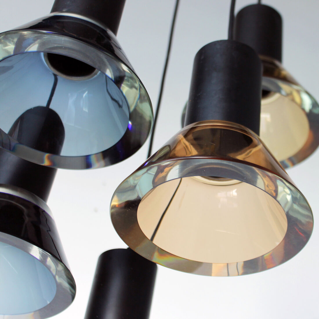 Crystal ceiling fixture by flavio poli for seguso vetri d'arte italy