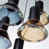 Crystal ceiling fixture by flavio poli for seguso vetri d'arte italy