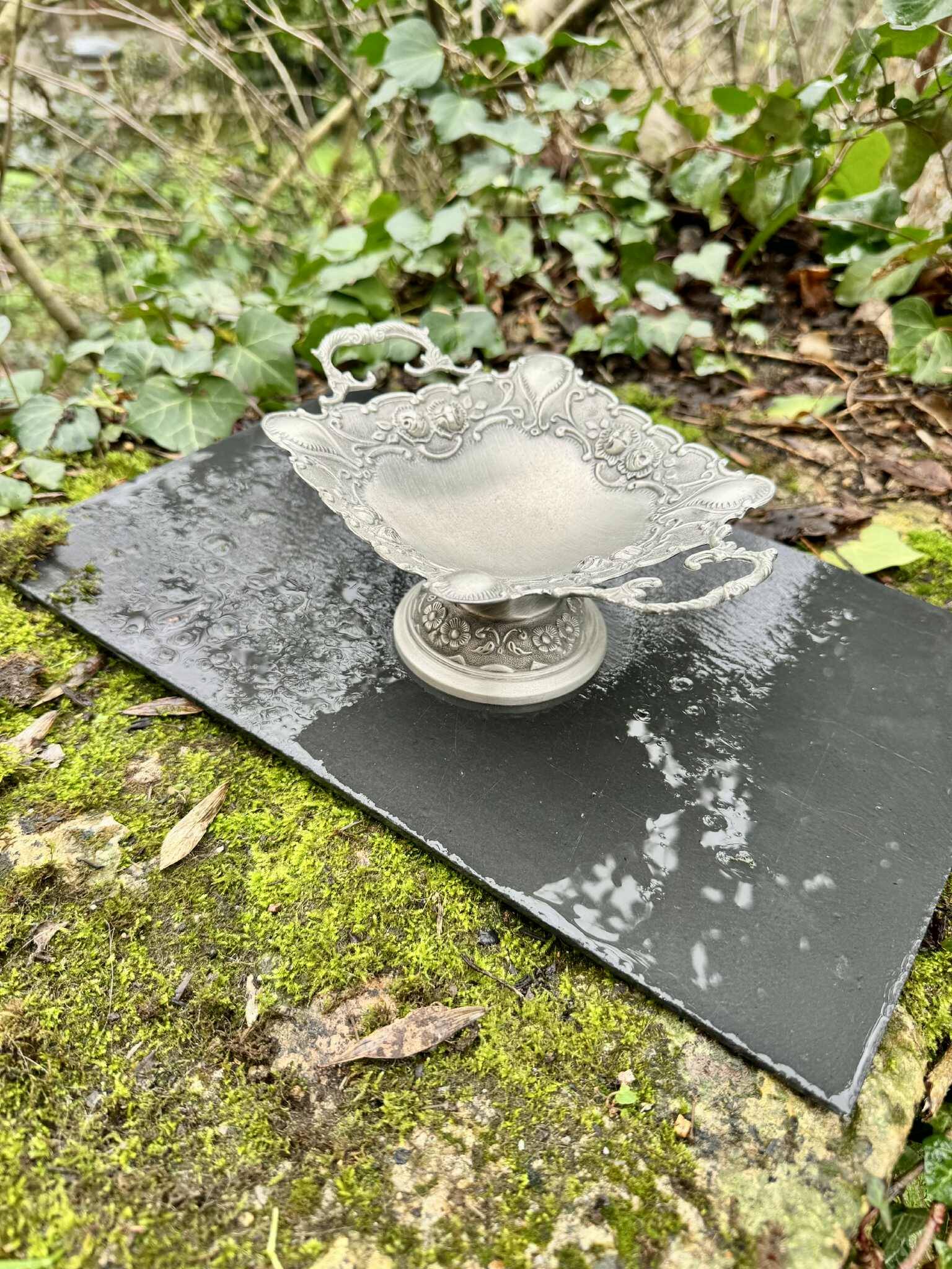 Silver baroque centrepiece tray