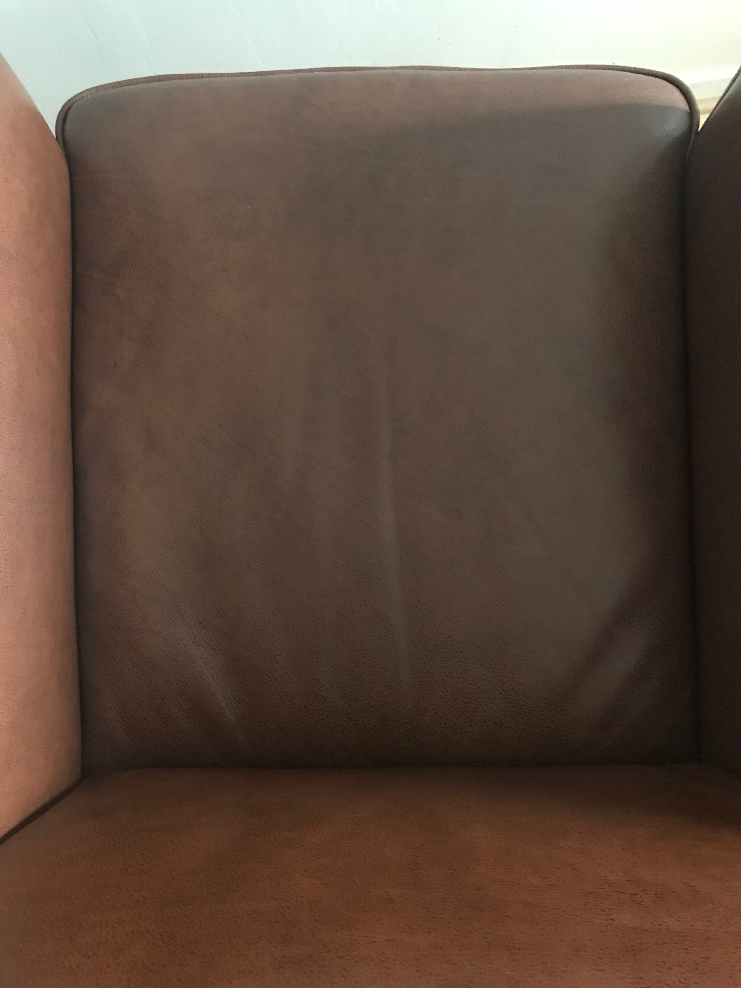 Full grain leather club armchair