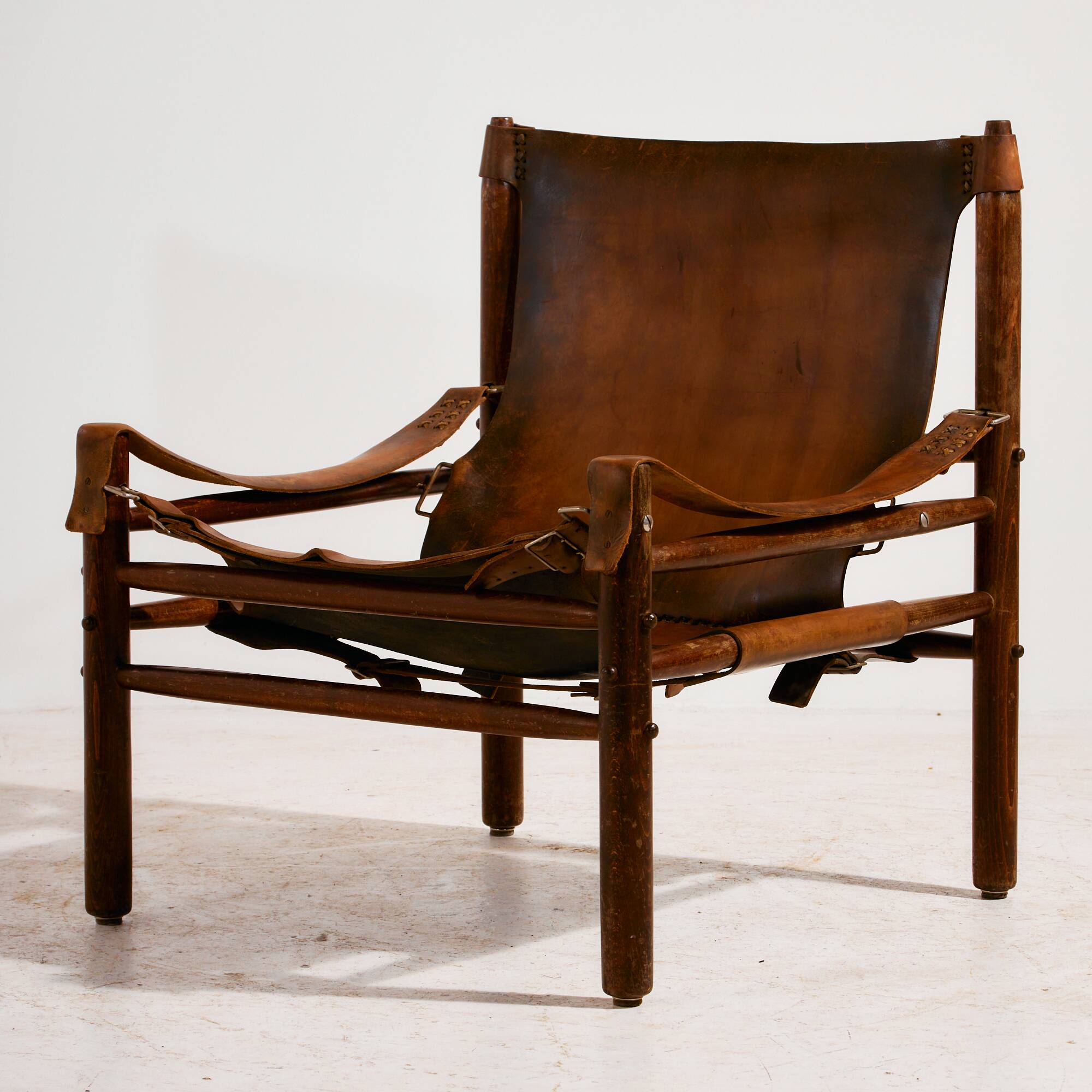 Hungarian calf leather lounge chair
