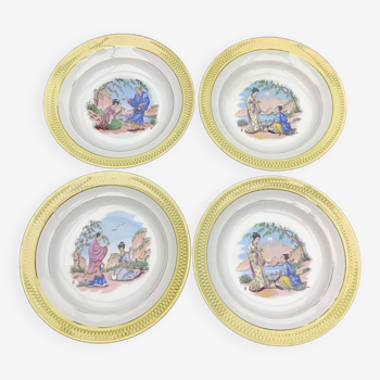 4 Saint Amand Céranord soup plates Butterfly model