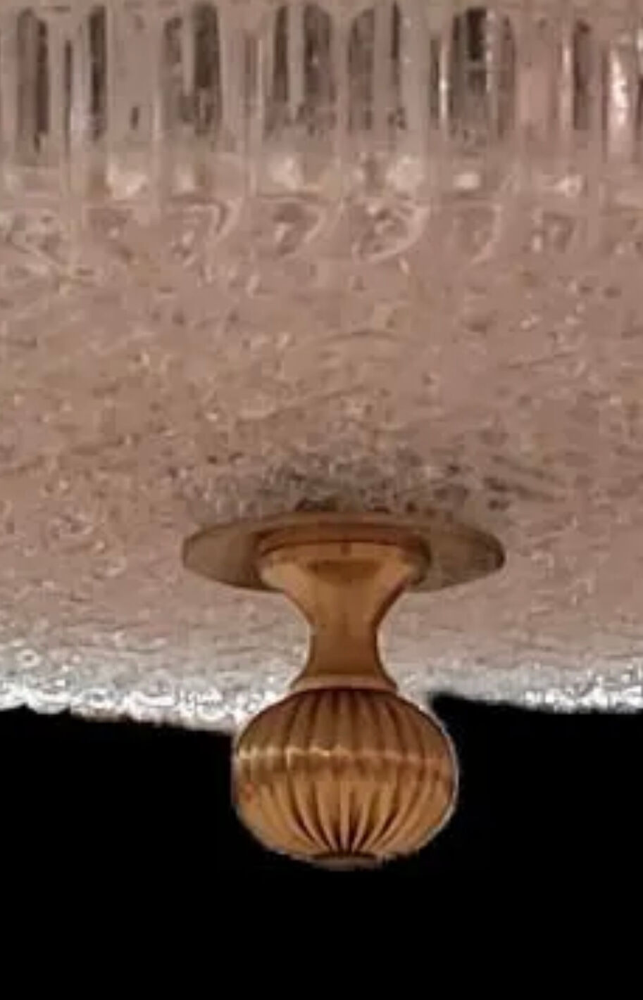 Lucien Gau ceiling lamp in gilded brass and molded glass