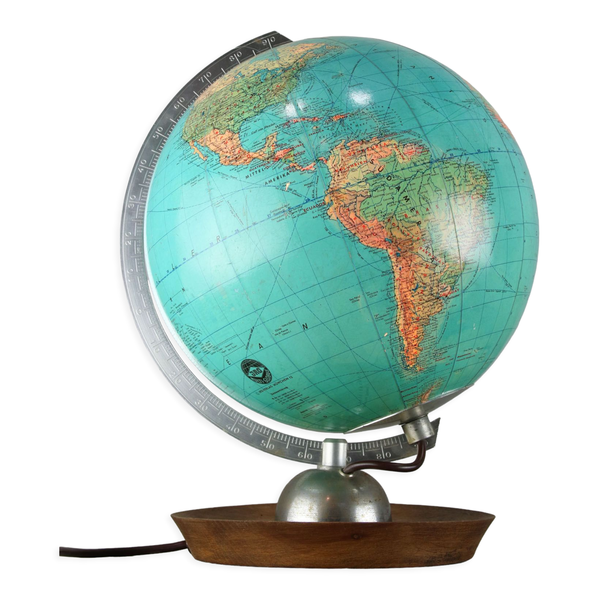 Mid-century Illuminated Glass Globe, 60s