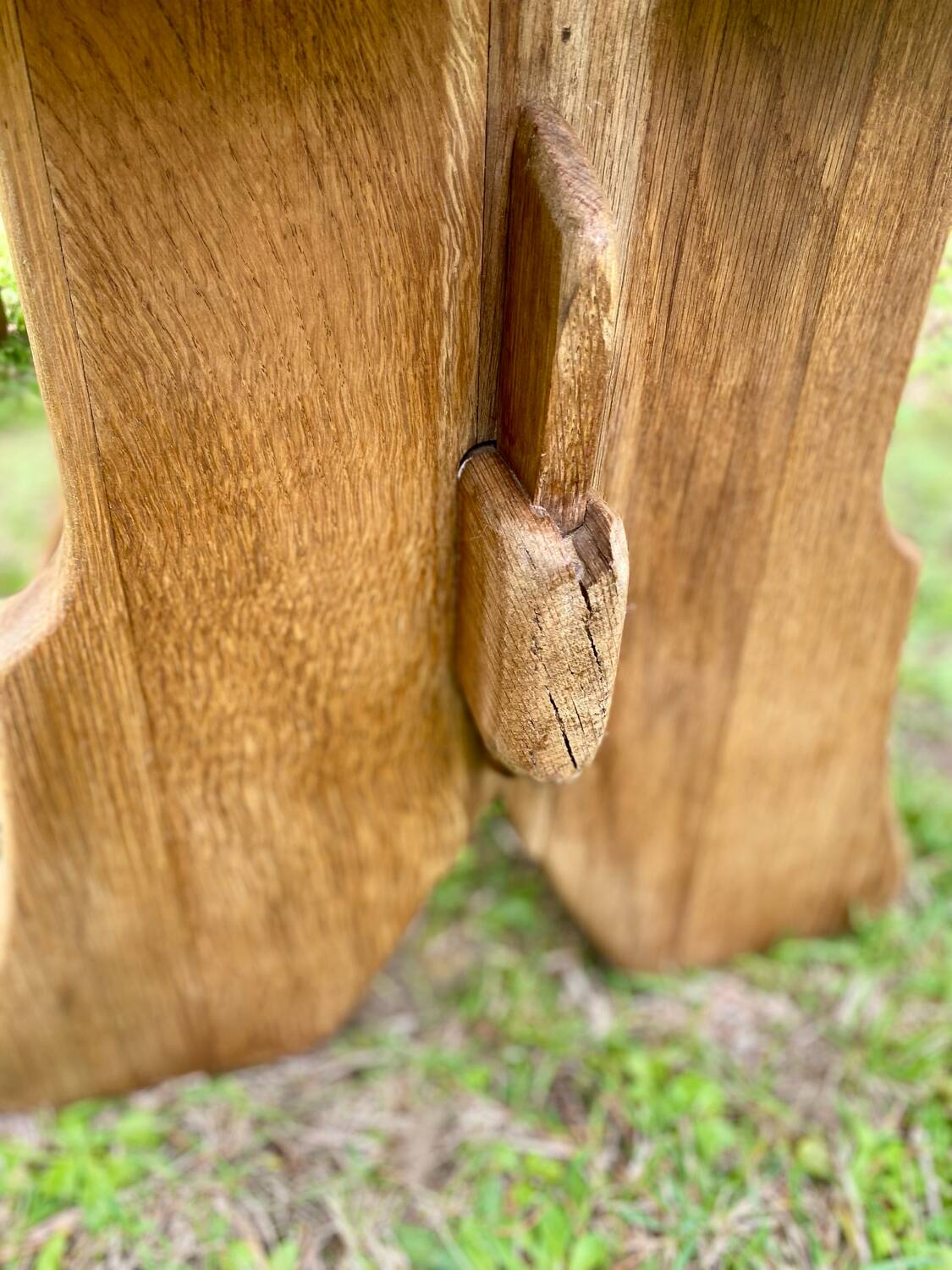 Pair of handcrafted solid elm benches