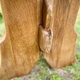 Pair of handcrafted solid elm benches
